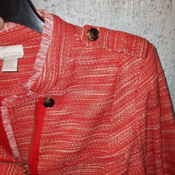 Chico's textured jacket Sz-3 - Picture 6 of 12